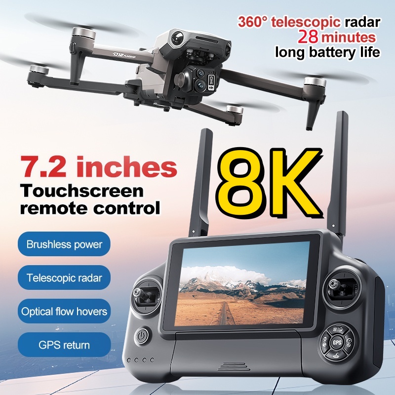 Drone Camera 4K - Drone RC Quadcopter 8K 3 Axis